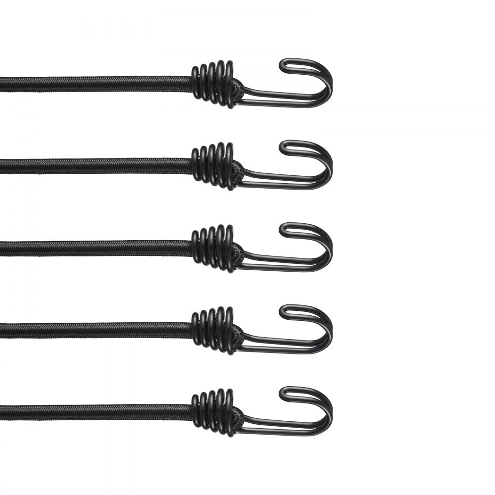 VEVOR 12 Pcs Bungee Cords with Hooks 32 In Heavy Duty Bungee Straps 8 mm Black