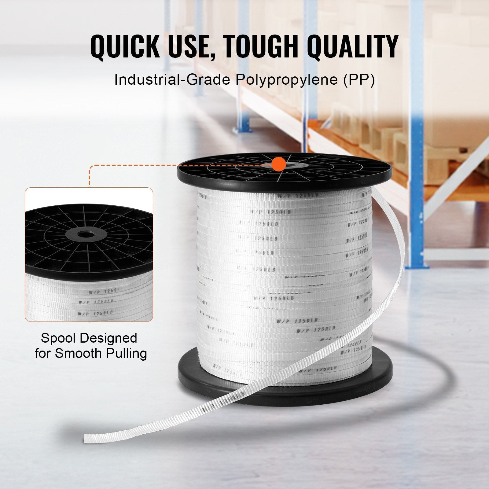 VEVOR Polyester Pull Tape, 1/2