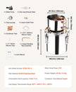 VEVOR Moonshine Still 3 Gal Water Alcohol Distiller Brewing Kit Stainless Steel