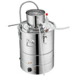 VEVOR Alcohol Still, 15 Gal 50L Water Alcohol Distiller, Home Distillery Kit include Stainless Steel Tube & Pump & One-way Exhaust Valve & Thermometer (30-120? ) for DIY Whisky Wine Brandy, Silver