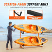 VEVOR Freestanding Kayak Storage Rack, Kayak Stand for 2 Kayak Canoe Paddleboard, Heavy-duty Steel Kayak Hanger Holder with Padded Arms and Adjustable Width, 175LBS Max Load, for Indoor Outdoor Garage