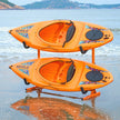 VEVOR Freestanding Kayak Storage Rack, Kayak Stand for 2 Kayak Canoe Paddleboard, Heavy-duty Steel Kayak Hanger Holder with Padded Arms and Adjustable Width, 175LBS Max Load, for Indoor Outdoor Garage