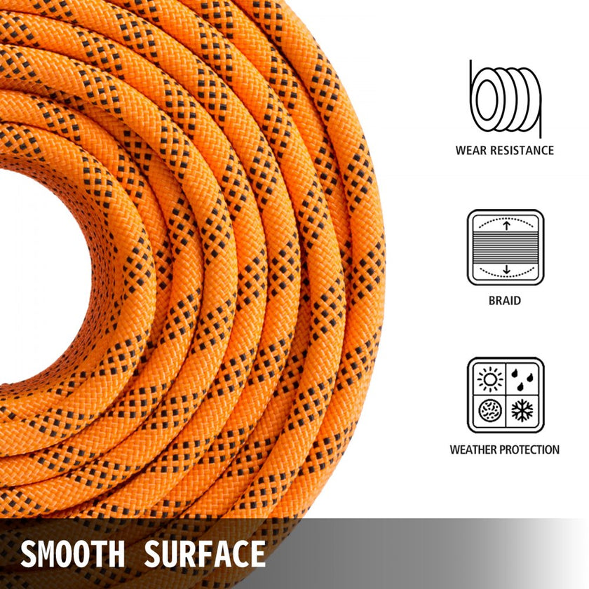 VEVOR 7/16 Inch Double Braid Polyester Rope 200 Feet Nylon Pulling Rope 880LB High Force Polyester Load Sailing Rope for Arborist Gardening Marine (7/16 Inch-200Feet)