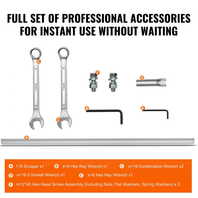 VEVOR Gas Concrete Power Screed, 11ft Aluminum Board Straight Edge Bar Set, 4 Stroke Cement Finishing Vibrating Motor with Height Adjustable Handles, High Efficient Concrete Tools 6500RPM
