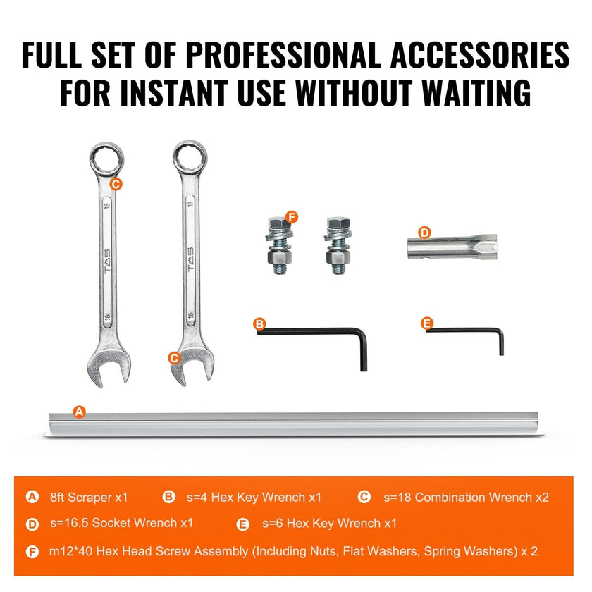 VEVOR Gas Concrete Power Screed, 8ft Aluminum Board Straight Edge Bar Set, 4 Stroke Cement Finishing Vibrating Motor with Height Adjustable Handles, High Efficient Concrete Tools 6500RPM