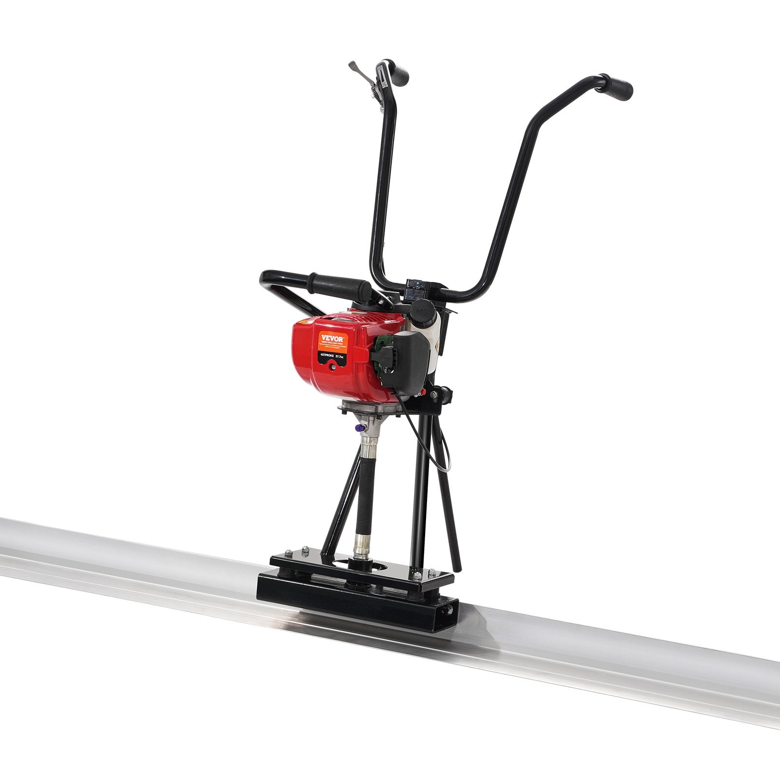 VEVOR Gas Concrete Power Screed, 8ft Aluminum Board Straight Edge Bar Set, 4 Stroke Cement Finishing Vibrating Motor with Height Adjustable Handles, High Efficient Concrete Tools 6500RPM