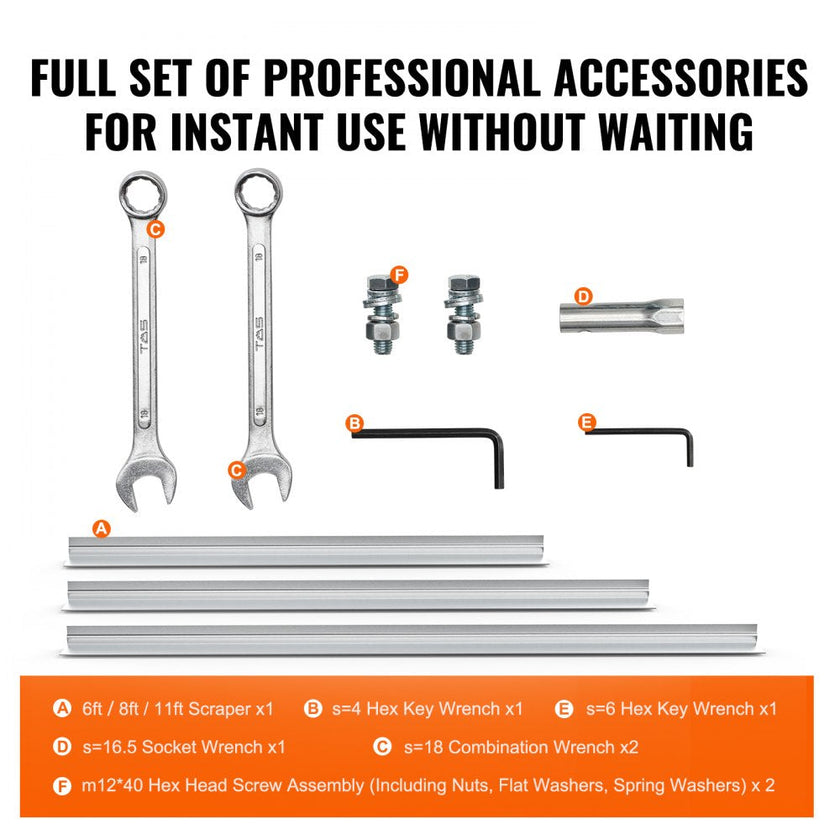 VEVOR Gas Concrete Power Screed, 6ft/8ft/11ft Aluminum Board Straight Edge Bar Set, 4 Stroke Cement Finishing Vibrating Motor w/ Height Adjustable Handles, High Efficient Concrete Tool 6500RPM