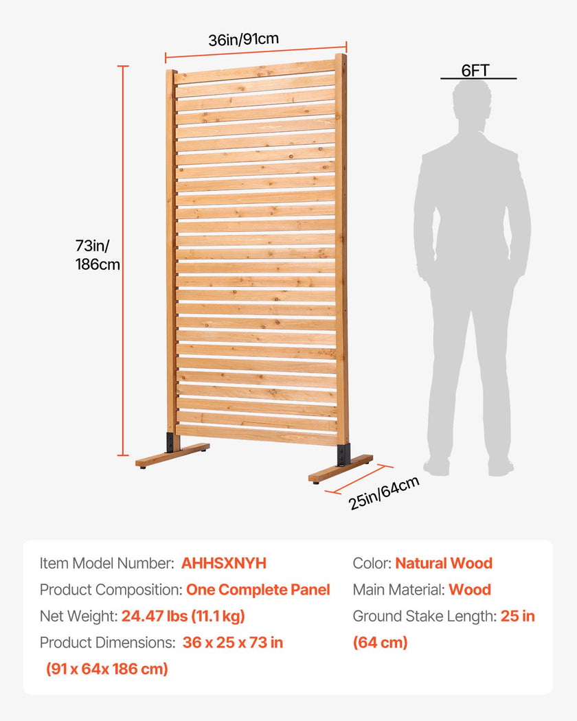 VEVOR Wooden Privacy Screen 36