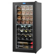 VEVOR 32-Bottle Wine Cooler Dual Zone Freestanding Refrigerator with LED Light