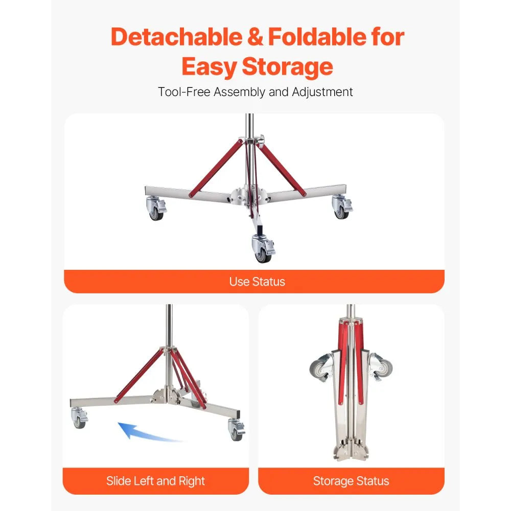 VEVOR Heavy Duty Light Stand with Casters Max Height 10.5ft/320cm Tripod Stand