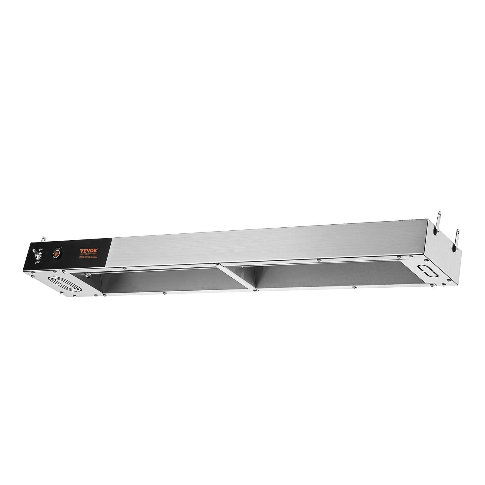 VEVOR French Fry Food Warmer, 850W Commercial Strip Food Heating Lamp, Electric Stainless Steel Warming Light Dump Station, Overhead 104-122°F Fries Warmer for Chip Buffet Kitchen Restaurant, Silver