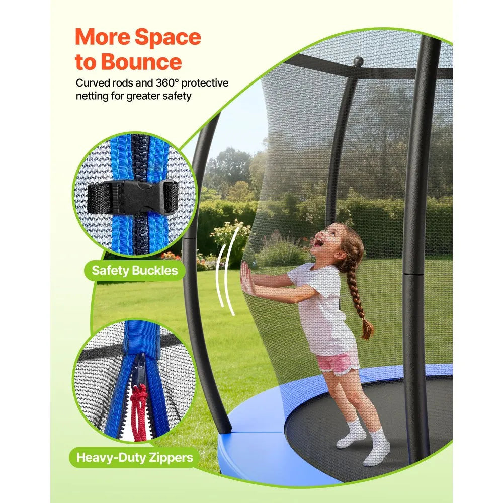 16 ft Outdoor Trampoline with Safety Enclosure Net & Heavy-Duty Steel Frame