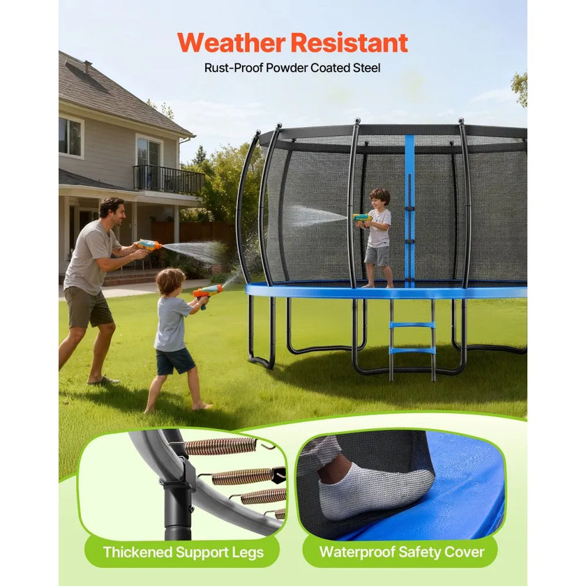 16 ft Outdoor Trampoline with Safety Enclosure Net & Heavy-Duty Steel Frame
