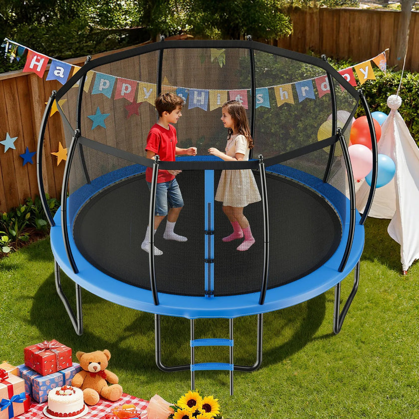 16 ft Outdoor Trampoline with Safety Enclosure Net & Heavy-Duty Steel Frame