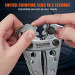 VEVOR Battery Cable Lug Crimping Tool, 10-1/0AWG Aluminum Terminal Battery Lug Crimper, with 60PCS Aluminum Ring Connectors Terminals 6 Wire Sizes Crimping Die, for Heavy Duty Wire Lugs
