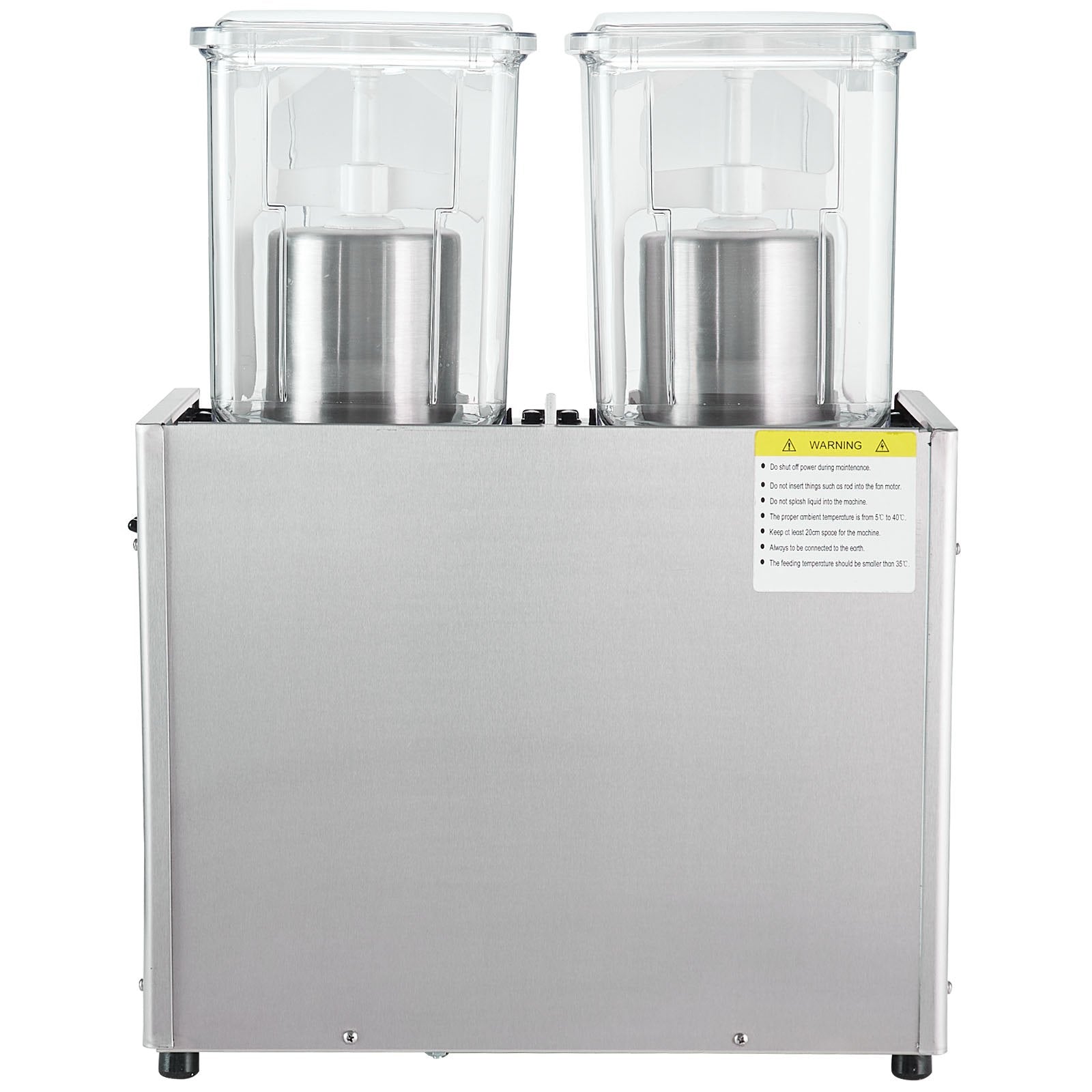VEVOR Commercial Beverage Dispenser, 13.6 Qt 12L 2 Tanks Ice Tea Drink Machine, 280W 304 Stainless Steel Juice Dispenser with 41?-53.6? Thermostat Controller, for Cold Drink Restaurant Hotel Party