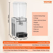 VEVOR Commercial Beverage Dispenser, 20.4 Qt 18L Single Tank Ice Tea Drink Machine, 325W 304 Stainless Steel Juice Dispenser with 41?-53.6? Thermostat Controller, for Cold Drink Restaurant Hotel Party