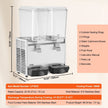 VEVOR Commercial Beverage Dispenser, 20.4 Qt 18L 2 Tanks Ice Tea Drink Machine, 590W 304 Stainless Steel Juice Dispenser with 41?-53.6? Thermostat Controller, for Cold Drink Restaurant Hotel Party