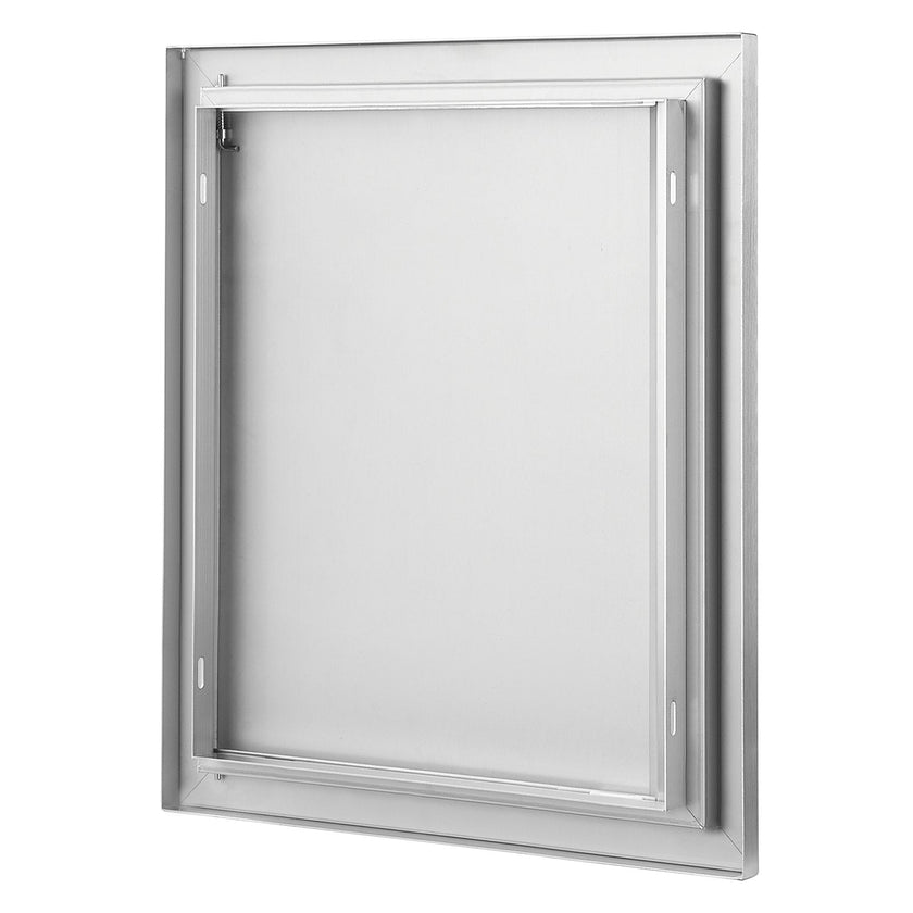 VEVOR BBQ Access Door, 18W x 21H Inch Single Outdoor Kitchen Door, Stainless Steel Flush Mount Door, Wall Vertical Door with Recessed Handle, for BBQ Island, Grilling Station, Outside Cabinet