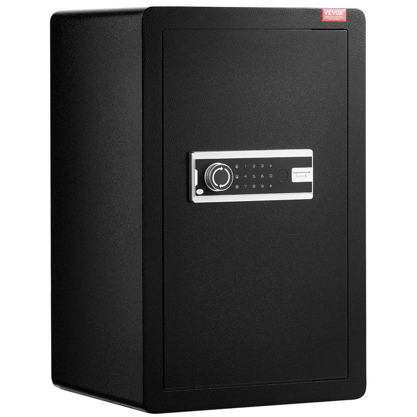 VEVOR Single Door 4.0 cu.ft Safe Box with Key Lock & Password LED Light Black