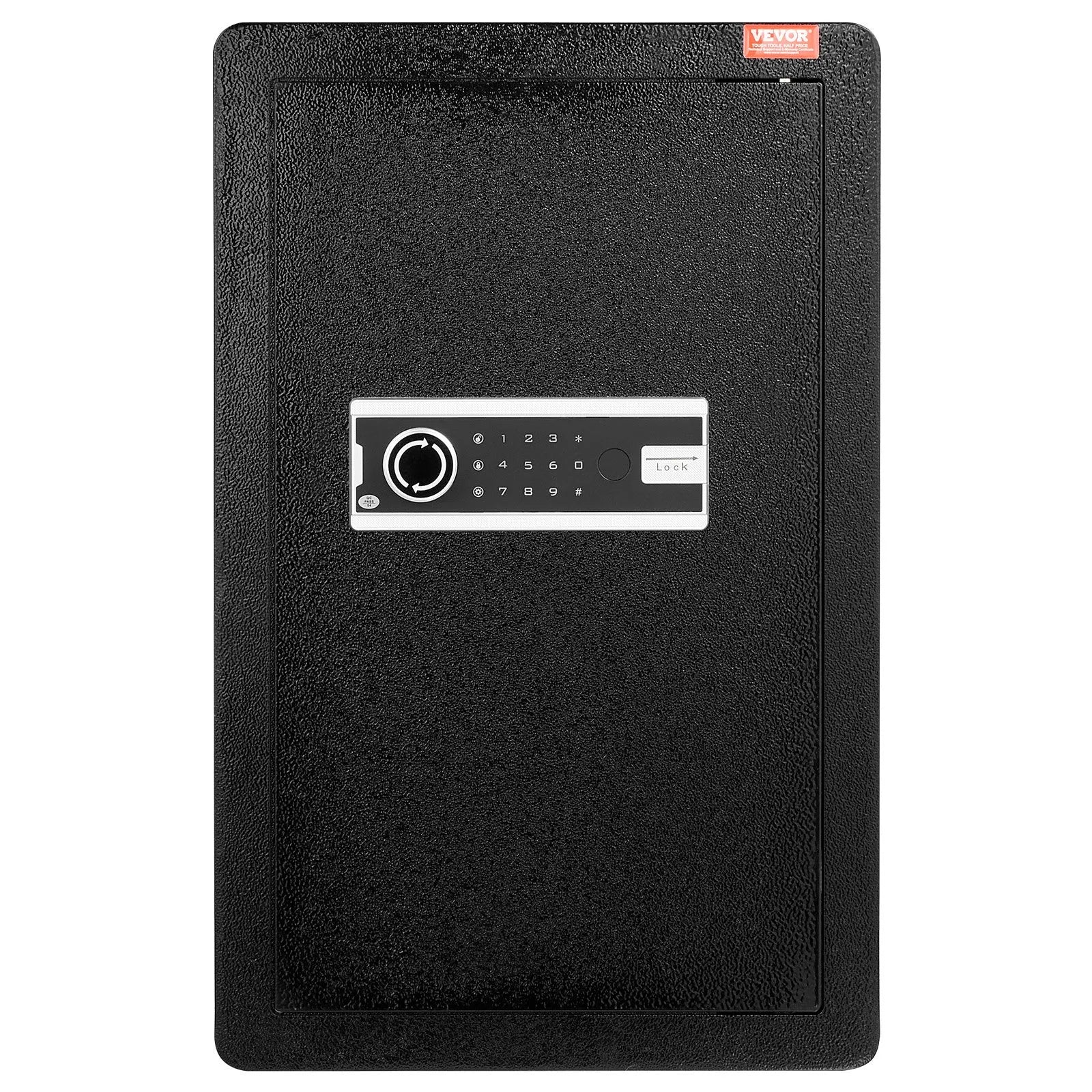 VEVOR Single Door 4.0 cu.ft Safe Box with Key Lock & Password LED Light Black