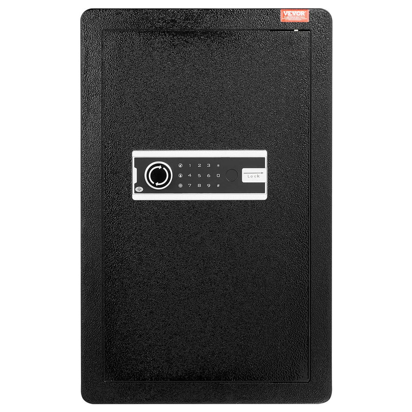 VEVOR Single Door 4.0 cu.ft Safe Box with Key Lock & Password LED Light Black