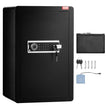 VEVOR Single Door 4.0 cu.ft Safe Box with Key Lock & Password LED Light Black