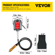VEVOR S-R Hanging Flex Shaft Grinder 230W Rotary Tool with Stepless Speed Foot Pedal Rotary Carver 0-180000rmp for Carving, Buffing,Drilling,Polishing (6mm flexshaft), Grey