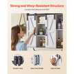 VEVOR Bathroom Wall Cabinet with Adjustable Shelf, Wall Mounted Storage Cabinet with Doors, Open Shelf, Towel Bar & Hooks, White