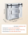 VEVOR Bathroom Wall Cabinet with Adjustable Shelf, Wall Mounted Storage Cabinet with Doors, Open Shelf, Towel Bar & Hooks, White