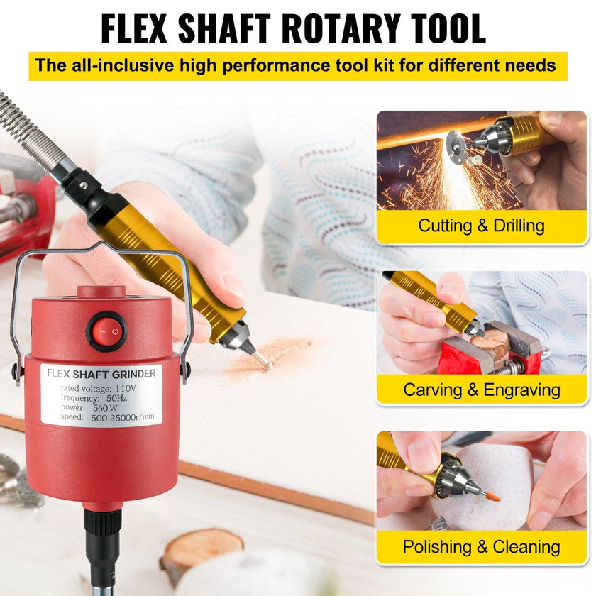 VEVOR Flex Shaft 560W Rotary Tool with 1/4