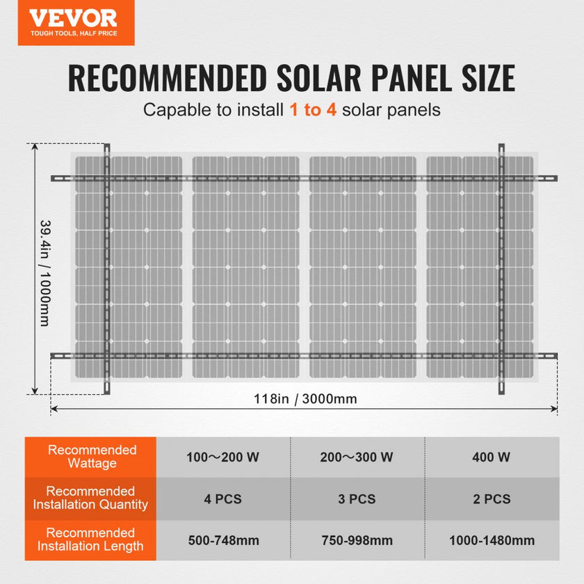 VEVOR Multi-Pieces Solar Panel Mounting Brackets 30°-60° Adjustable Brackets