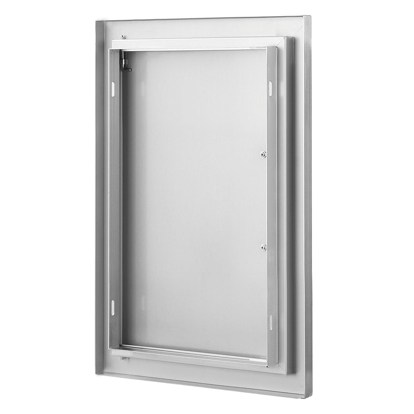 VEVOR BBQ Access Door, 14W x 20H Inch Single Outdoor Kitchen Door, Stainless Steel Flush Mount Door, Wall Vertical Door with Handle, for BBQ Island, Grilling Station, Outside Cabinet