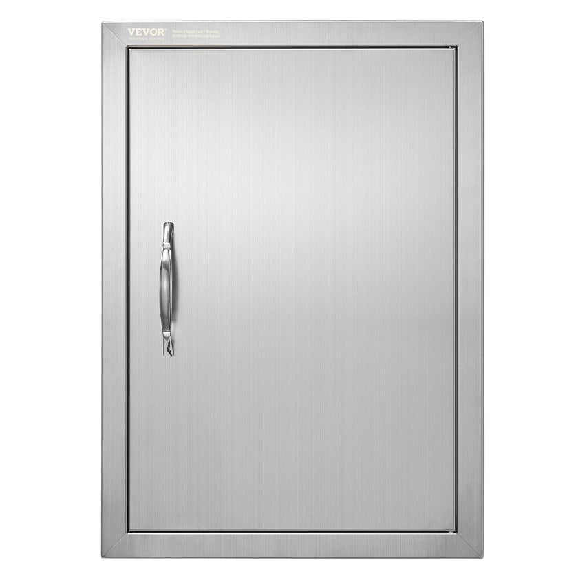 VEVOR BBQ Access Door, 18W x 24H Inch Single Outdoor Kitchen Door, Stainless Steel Flush Mount Door, Wall Vertical Door with Handle, for BBQ Island, Grilling Station, Outside Cabinet