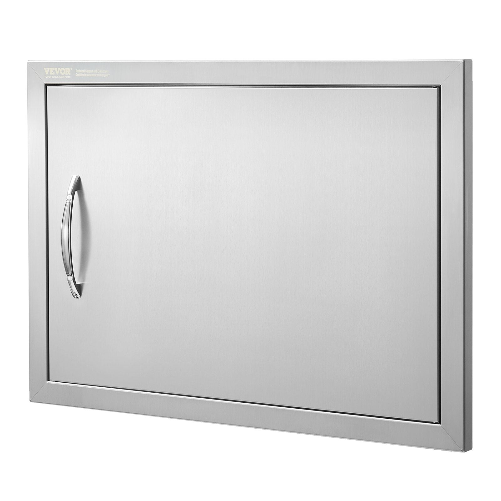 VEVOR BBQ Access Door, 24W x 17H Inch Single Outdoor Kitchen Door, Stainless Steel Flush Mount Door, Wall Vertical Door with Handle, for BBQ Island, Grilling Station, Outside Cabinet