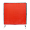 VEVOR Welding Screen with Frame, 6' x 6' Welding Curtain Screen, Flame-Resistant Vinyl Welding Protection Screen on 4 Swivel Wheels (2 Lockable), Moveable & Professional for Workshop/Industrial, Red