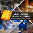 VEVOR Welding Screen with Frame, 6' x 6' Welding Curtain Screen, Flame-Resistant Vinyl Welding Protection Screen on 4 Swivel Wheel (2 Lockable), Moveable & Professional for Workshop/Industrial, Yellow