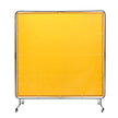 VEVOR Welding Screen with Frame, 6' x 6' Welding Curtain Screen, Flame-Resistant Vinyl Welding Protection Screen on 4 Swivel Wheel (2 Lockable), Moveable & Professional for Workshop/Industrial, Yellow