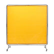 VEVOR Welding Screen with Frame, 6' x 6' Welding Curtain Screen, Flame-Resistant Vinyl Welding Protection Screen on 4 Swivel Wheel (2 Lockable), Moveable & Professional for Workshop/Industrial, Yellow