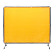 VEVOR Welding Screen with Frame, 6' x 8' Welding Curtain Screen, Flame-Resistant Vinyl Welding Protection Screen on 4 Swivel Wheel (2 Lockable), Moveable & Professional for Workshop/Industrial, Yellow