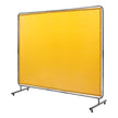 VEVOR Welding Screen with Frame, 6' x 8' Welding Curtain Screen, Flame-Resistant Vinyl Welding Protection Screen on 4 Swivel Wheel (2 Lockable), Moveable & Professional for Workshop/Industrial, Yellow