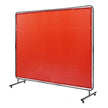 VEVOR Welding Screen with Frame, 6' x 8' Welding Curtain Screen, Flame-Resistant Vinyl Welding Protection Screen on 4 Swivel Wheels (2 Lockable), Moveable & Professional for Workshop/Industrial, Red