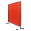 VEVOR Welding Screen with Frame, 6' x 8' Welding Curtain Screen, Flame-Resistant Vinyl Welding Protection Screen on 4 Swivel Wheels (2 Lockable), Moveable & Professional for Workshop/Industrial, Red
