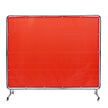 VEVOR Welding Screen with Frame, 6' x 8' Welding Curtain Screen, Flame-Resistant Vinyl Welding Protection Screen on 4 Swivel Wheels (2 Lockable), Moveable & Professional for Workshop/Industrial, Red