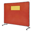 VEVOR Welding Screen with Frame, 6' x 8' Welding Curtain Screens, Flame-Resistant Vinyl Welding Protection Screen with 4 Swivel Wheels (2 Lockable) & Transparent Window for Workshop/Industrial, Red