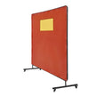 VEVOR Welding Screen with Frame, 6' x 8' Welding Curtain Screens, Flame-Resistant Vinyl Welding Protection Screen with 4 Swivel Wheels (2 Lockable) & Transparent Window for Workshop/Industrial, Red