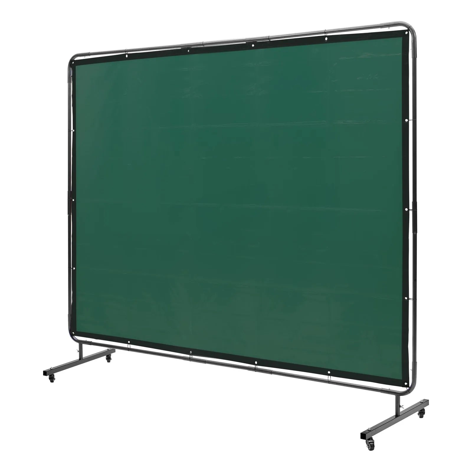 VEVOR Welding Screen with Frame, 6' x 8' Welding Curtain Screen, Flame-Resistant Vinyl Welding Protection Screen on 4 Swivel Wheels (2 Lockable), Moveable & Professional for Workshop/Industrial, Green