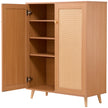 VEVOR Rattan Shoe Cabinet 5 Tiers Shoe Organizer 2 Doors & Adjustable Shelves