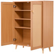 VEVOR Rattan Shoe Cabinet 5 Tiers Shoe Organizer 2 Doors & Adjustable Shelves