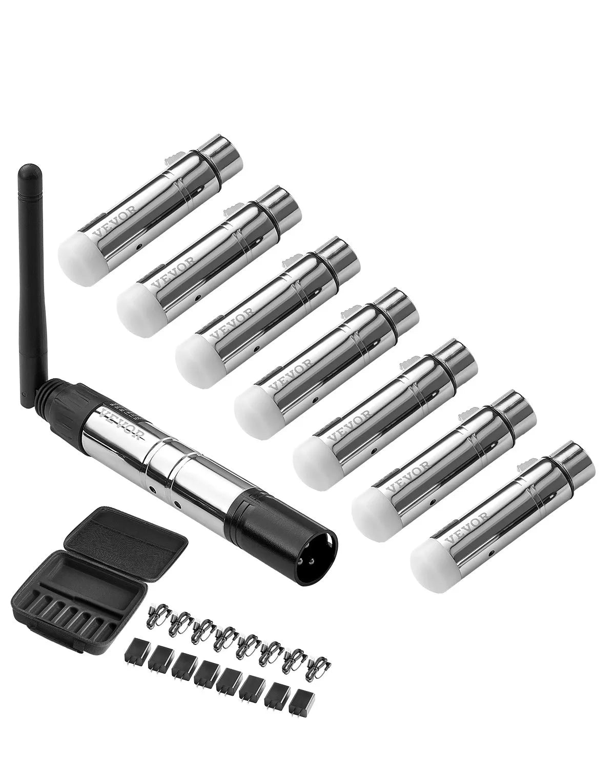 VEVOR DMX Wireless Receiver Transmitter Controller for Stage Light 8 PCs Silver